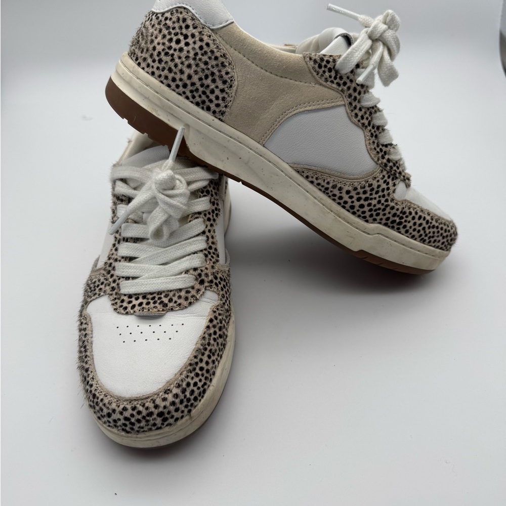 Madewell White and Leopard Print Sneakers